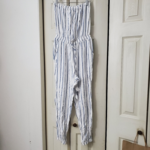 Striped Tube Jumpsuit - Picture 2 of 8